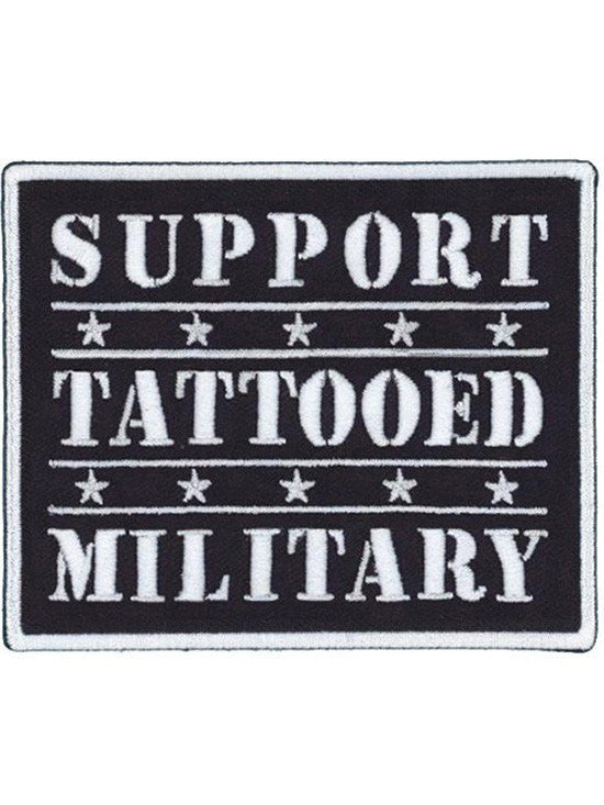 &quot;Support Tattooed Military&quot; Embroidered Patch by Steadfast Brand (Black) - www.inkedshop.com