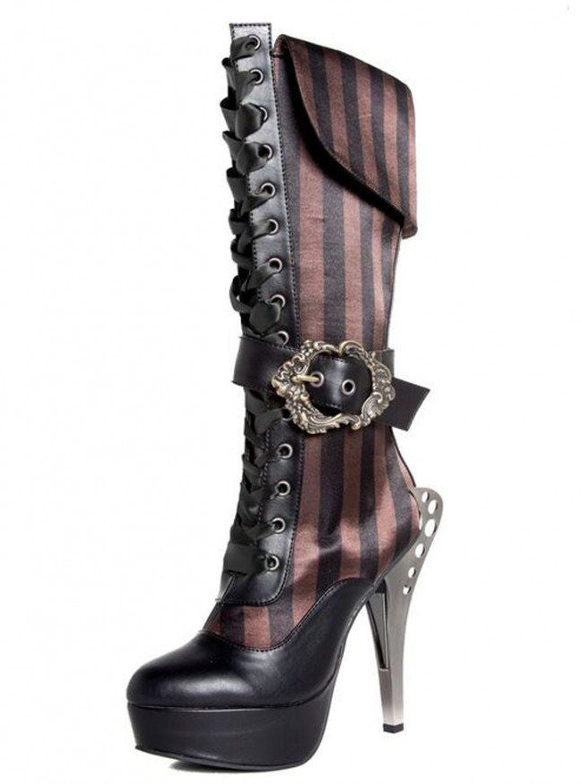 &quot;Ethereal&quot; High Heel Boots by Hades (Black) - www.inkedshop.com