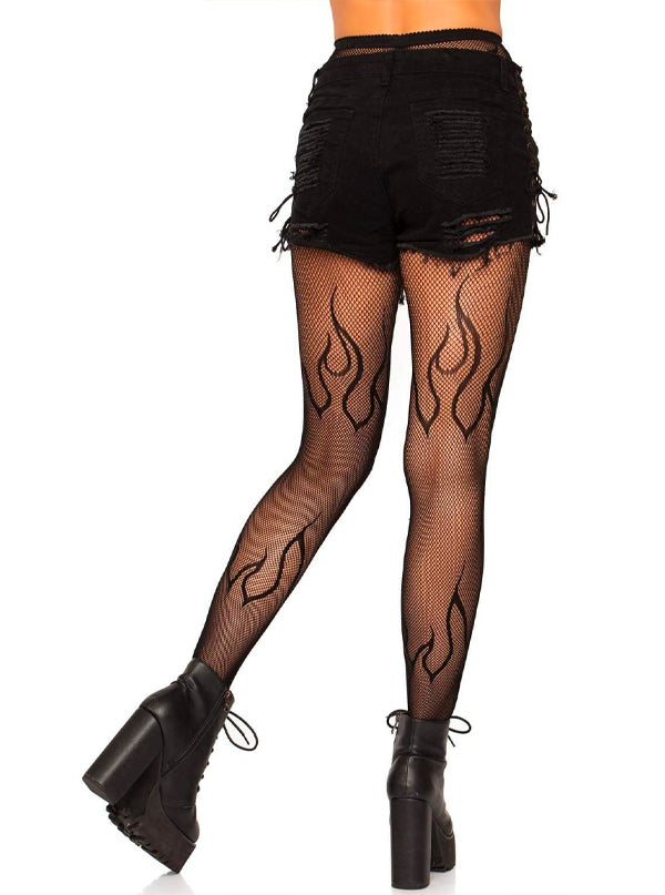 Women&#39;s Flame Fishnet Tights