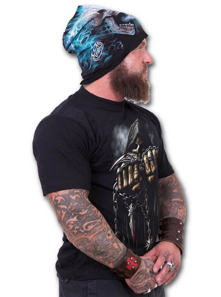 &quot;Flaming Spine&quot; Beanie by Spiral USA (Black) - www.inkedshop.com