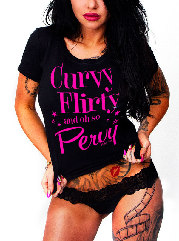 Women&#39;s Curvy Flirty And Oh So Pervy Tee