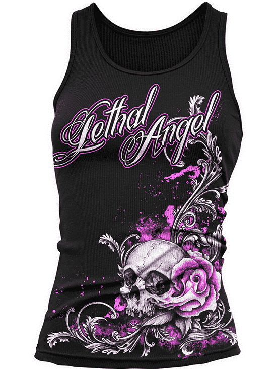 Women&#39;s &quot;Floral Skull&quot; Tank by Lethal Angel (Black) - www.inkedshop.com