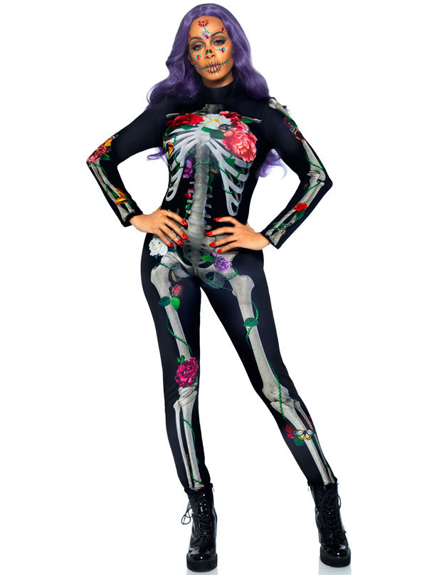 Women&#39;s Floral Skeleton Costume