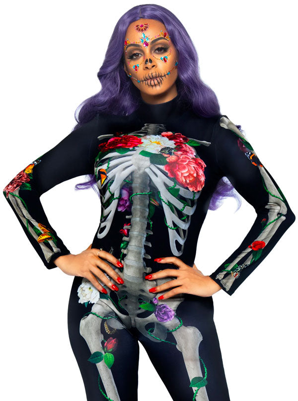 Women&#39;s Floral Skeleton Costume
