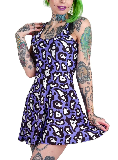 Women&#39;s Ghastly Ghost Leopard Print Skater Dress