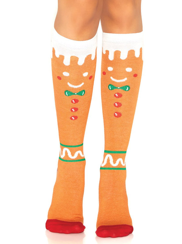 Women&#39;s Gingerbread Man Knee High Socks