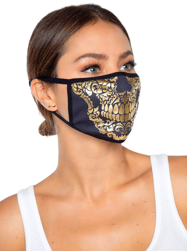 Gold Skull Face Mask