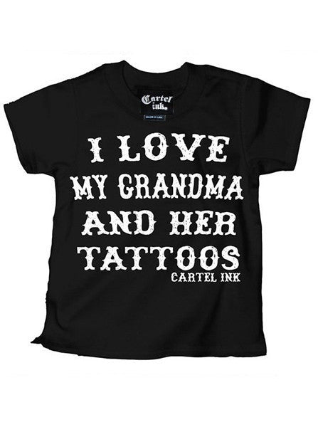 Kid&#39;s &quot;I Love My Grandma...&quot; Tee Shirt by Cartel Ink (Black) - www.inkedshop.com