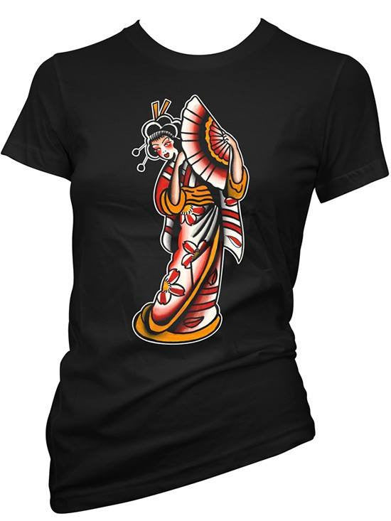 Women&#39;s &quot;Geisha Pin Up&quot; Tee by Pinky Star (Black) - www.inkedshop.com