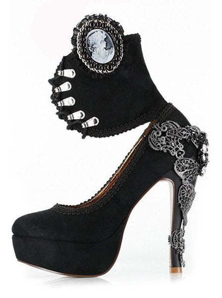&quot;Ana Bolena&quot; High Heel by Hades (Black) - www.inkedshop.com