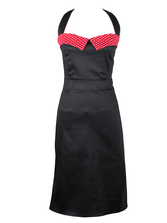 Women&#39;s Halter Dress by Pinky Pinups (Black/Red) - www.inkedshop.com