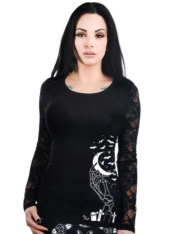 Women&#39;s Hand In The Moon Kelly Lace Back Top
