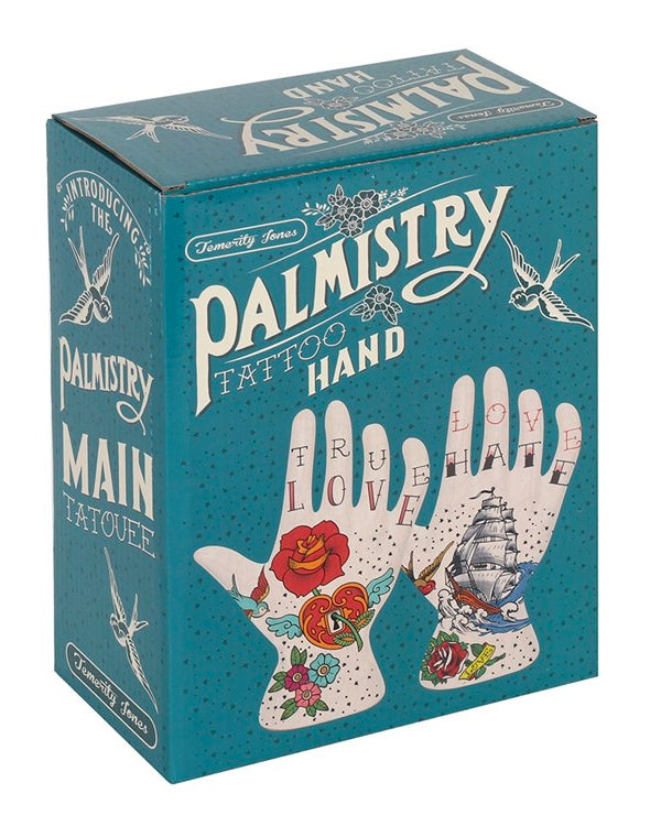 Palmistry tattoo hand ornament box. - www.ingkedshop.com