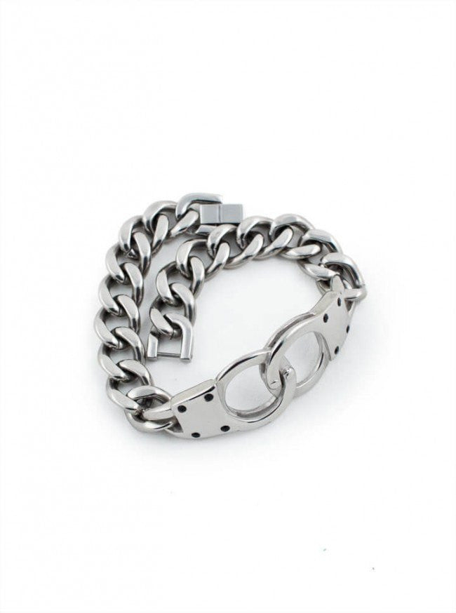 &quot;Handcuff&quot; Bracelet (Stainless Steel) - www.inkedshop.com