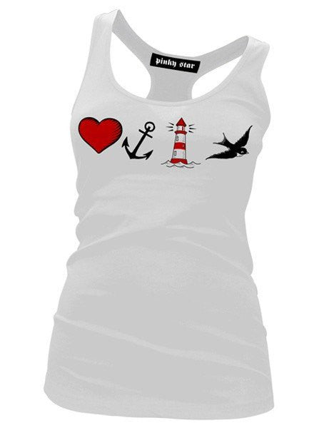 Women&#39;s &quot;By The Sea&quot; Racerback Tank by Pinky Star (Multiple Options) - www.inkedshop.com