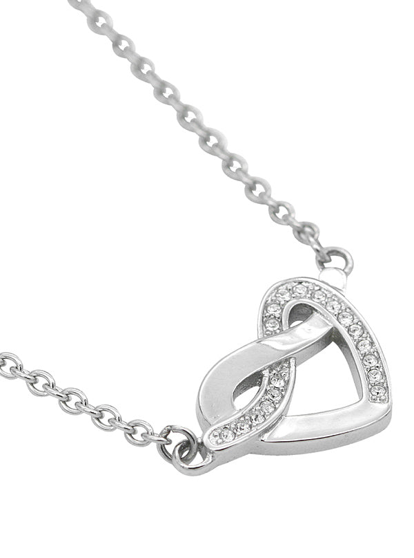 Glimmering Heart Knot Necklace
