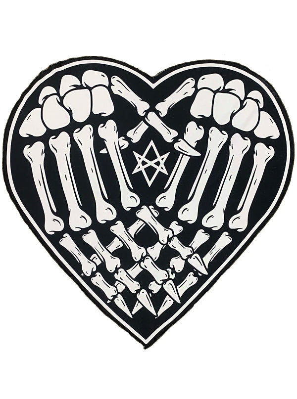 Skeleton Hands Heart Beach Towel