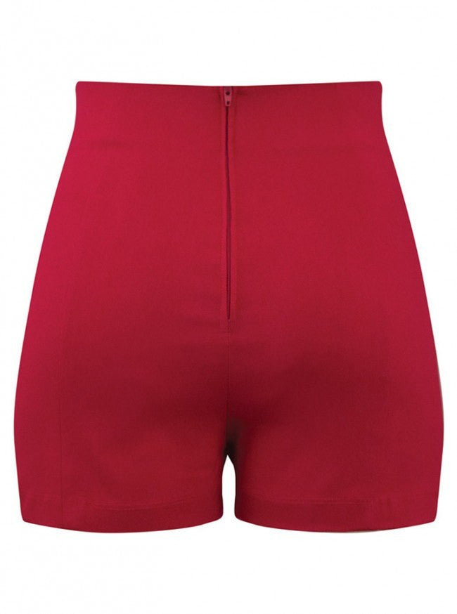 High Waisted Red Shorts  Sailor Shorts High Waisted - Inked Shop