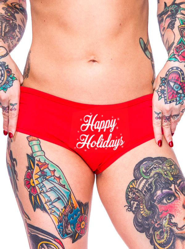 Women&#39;s Happy Holidays Booty Shorts