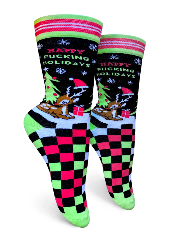 Women&#39;s Happy Fucking Holidays Crew Socks
