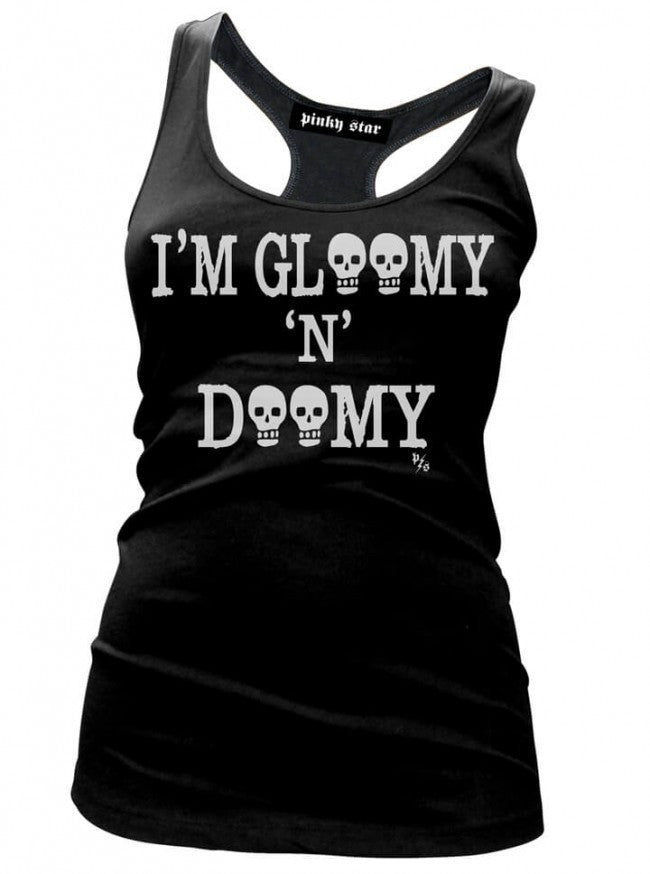 Women&#39;s &quot;Gloomy &#39;N&#39; Doomy&quot; Tank by Pinky Star (Black) - www.inkedshop.com