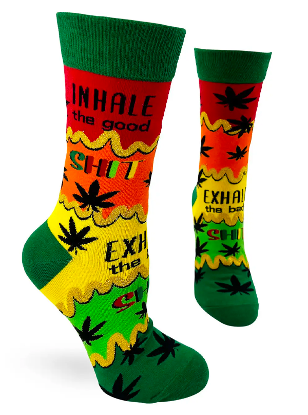Women&#39;s Inhale The Good Shit, Exhale The Bad Shit Crew Socks