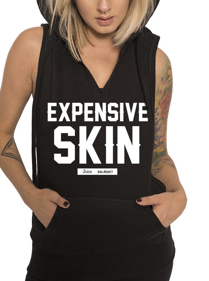 Women&#39;s Expensive Skin Sleeveless Hoodie X Inked