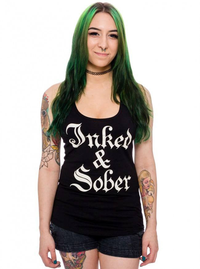 Women&#39;s &quot;Inked &amp; Sober&quot; Tank by Inked (Black) - www.inkedshop.com