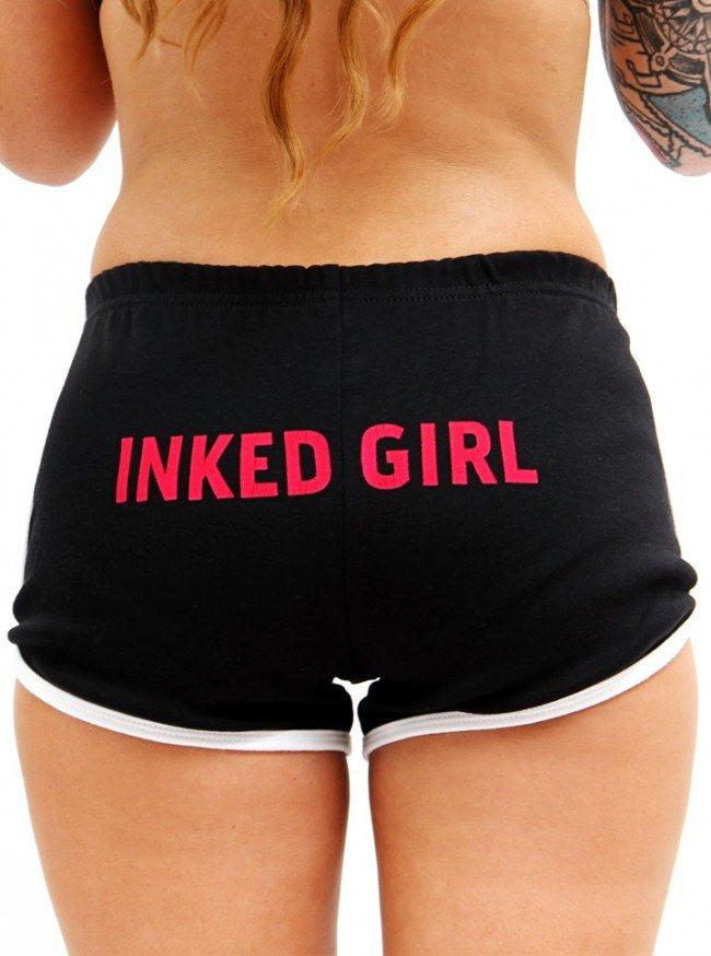 Women&#39;s &quot;Inked Girls&quot; Interlock Shorts by Inked (Black) - www.inkedshop.com
