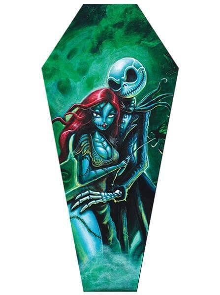 Jack &amp; Sally Canvas Coffin by Joey Rotten