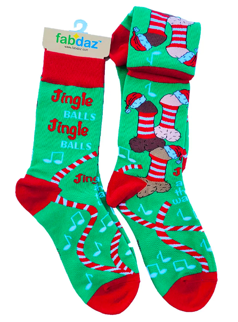 Women&#39;s Jingle Balls and Festive Dicks Crew Socks