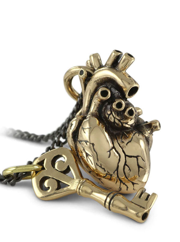 Anatomical Heart &amp; Key Necklace