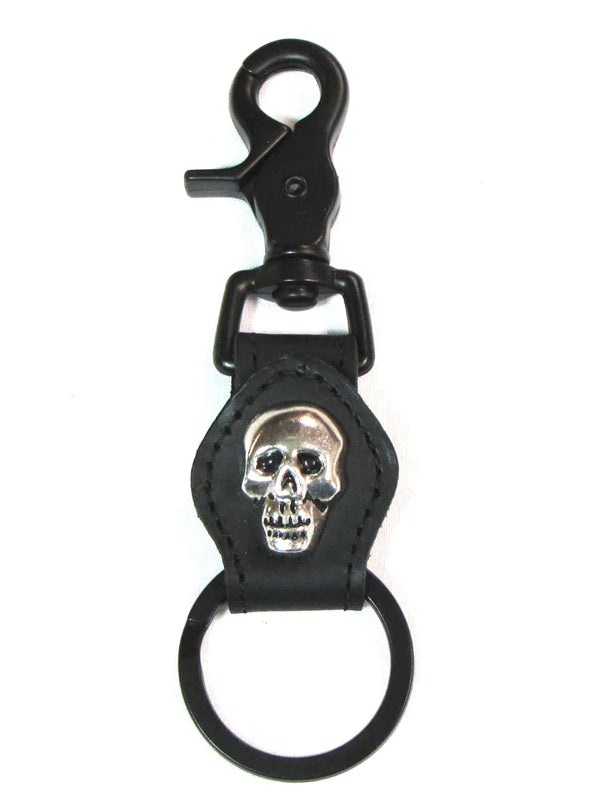 Black On Black Key Fob With Skull