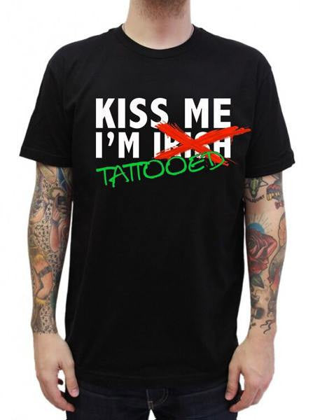 Men&#39;s &quot;Kiss Me I&#39;m Tattooed&quot; Tee by Inked (Black) - www.inkedshop.com