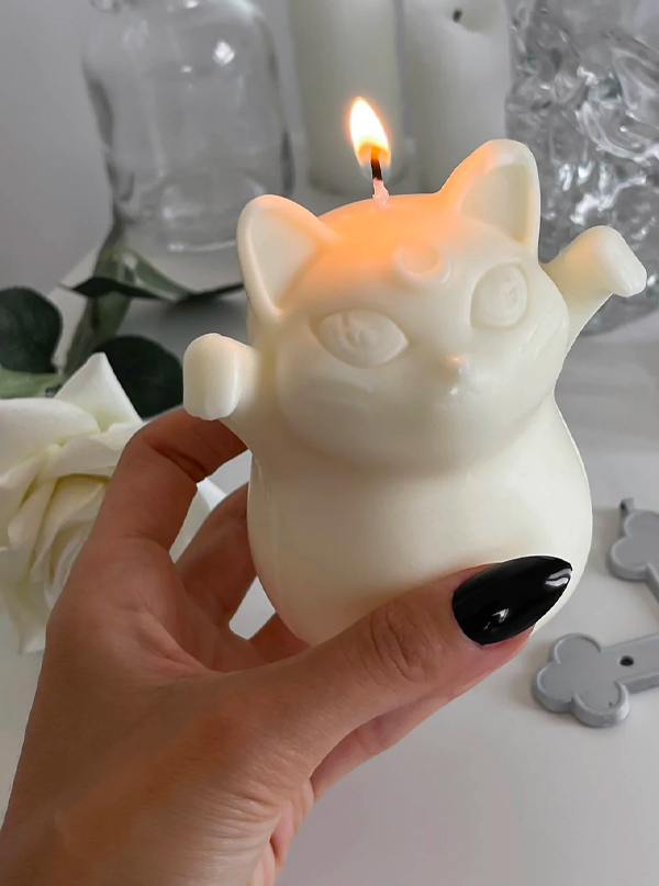 Ghost Kitty Candle