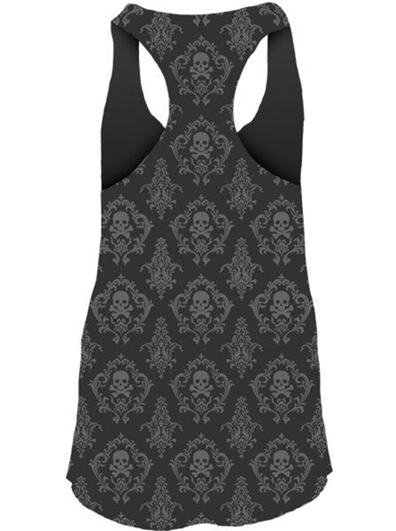 Women&#39;s &quot;LA Classic Skull&quot; Burn Out Tank by Lethal Angel (Grey) - www.inkedshop.com
