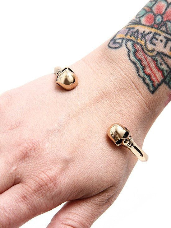 &quot;Human Skull&quot; Cuff by Lost Apostle (Bronze) - InkedShop - 2