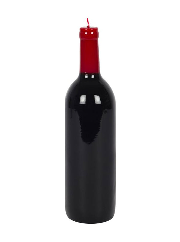 Rear image of Year 2002 28cm Wine Bottle Candle with a red top by www.shopinked.com 