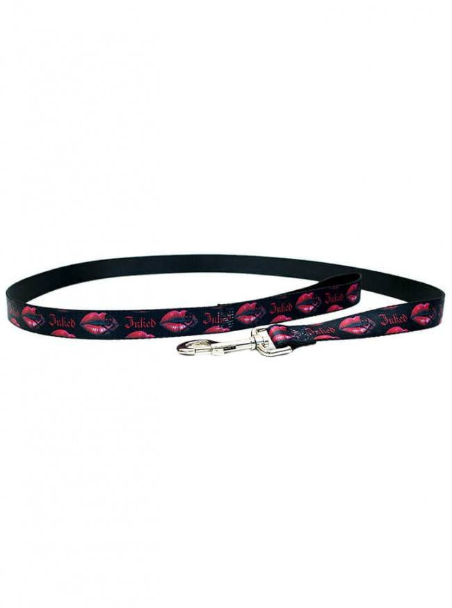 &quot;Last Kiss&quot; Dog Leash by Inked (Black/Red) - www.inkedshop.com