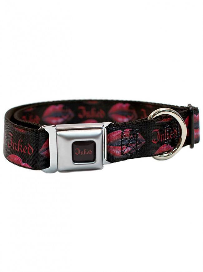 &quot;Last Kiss&quot; Dog Collar by Inked (Black/Red) - www.inkedshop.com