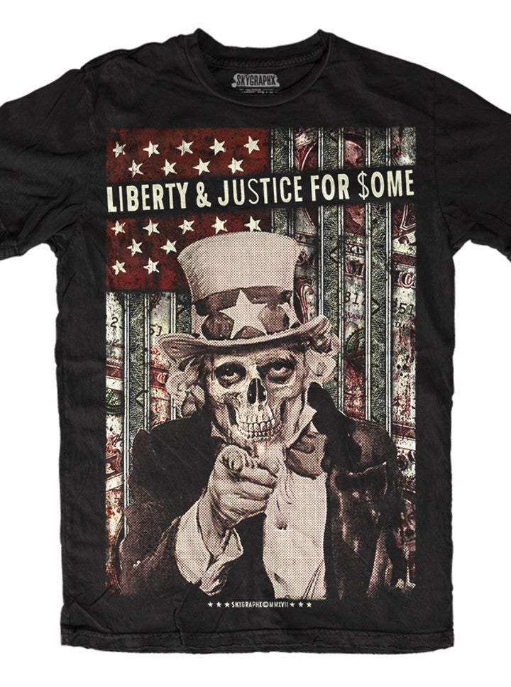 Men&#39;s &quot;Liberty &amp; Justice For Some&quot; Tee by Skygraphx (Black) - www.inkedshop.com