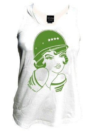 Women&#39;s &quot;The Army Girl Tattoo&quot; Racerback Tank by Pinky Star (White) - InkedShop - 3