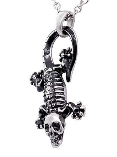 Women&#39;s &quot;Ghoulish Gecko&quot; Necklace by Controse (Steel) - www.inkedshop.com