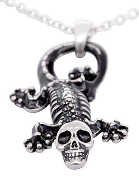 Women&#39;s &quot;Ghoulish Gecko&quot; Necklace by Controse (Steel) - www.inkedshop.com