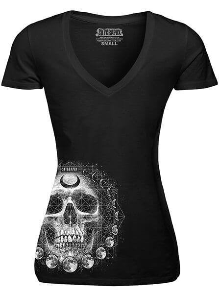 Women&#39;s &quot;Lone Wolf&quot; V Neck Tee by Skygraphx (Black) - www.inkedshop.com