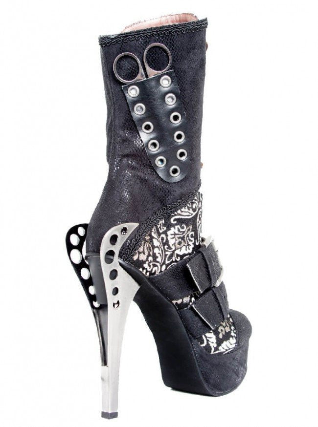 &quot;Lorrein&quot; High Heel Boots by Hades (Black) - www.inkedshop.com