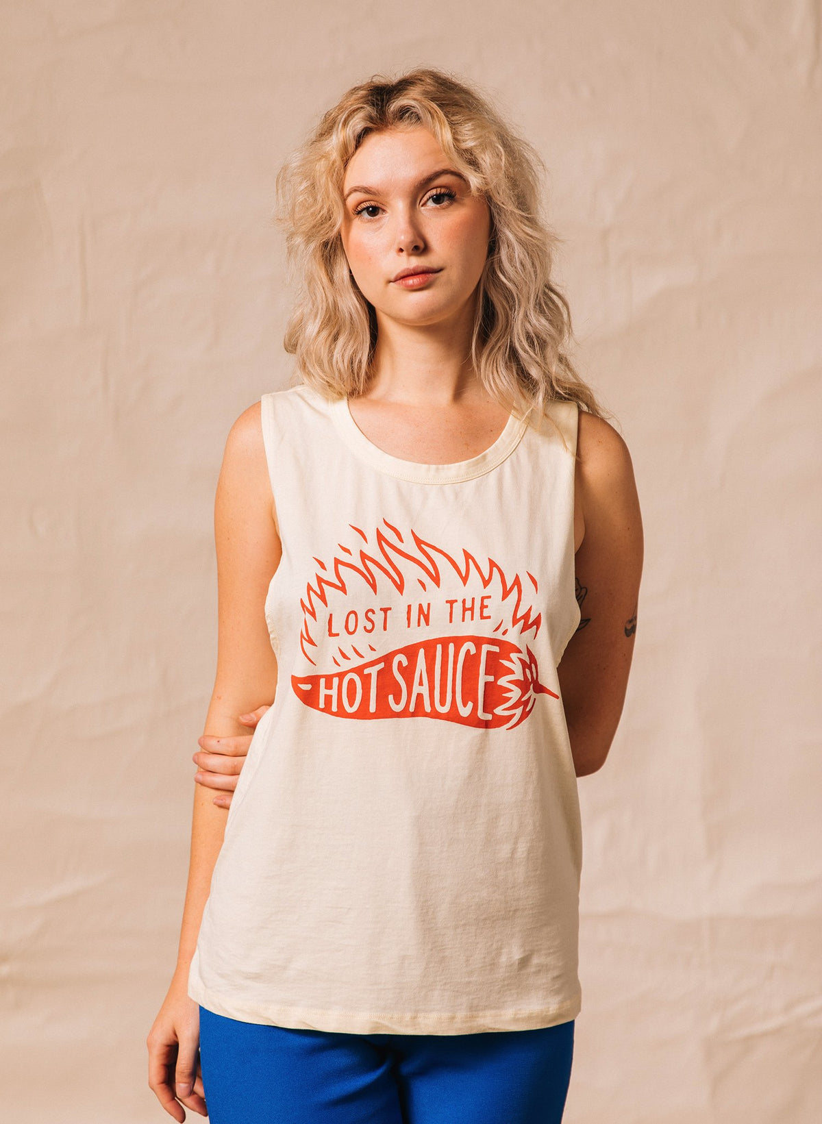 Women&#39;s Lost in the Hot Sauce Muscle Tee