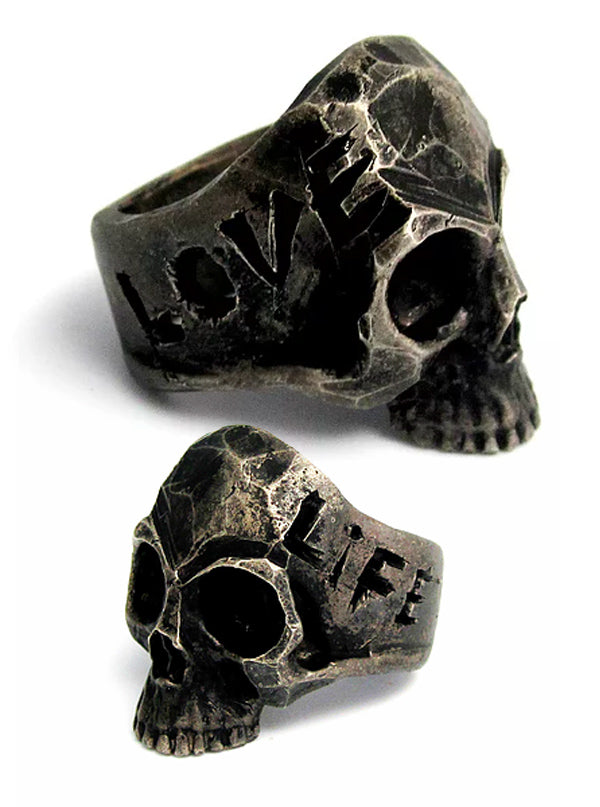 Love Life Oxidized Skull Ring (Sterling Silver)