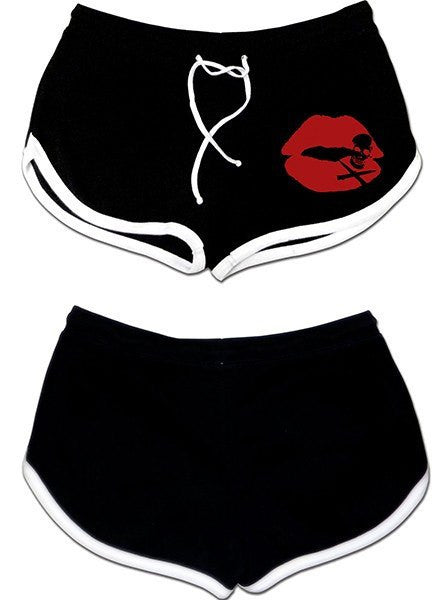 Women&#39;s &quot;Kiss of Death&quot; Shorts by Pinky Star (Black) - www.inkedshop.com