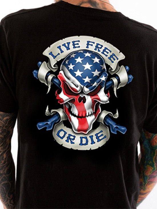 Men&#39;s &quot;Live Free Skull&quot; Tee by Lethal Threat (Black) - www.inkedshop.com